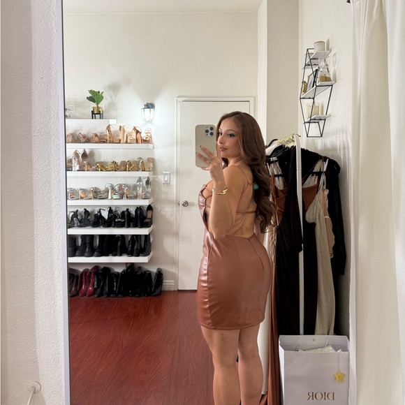 NEW Faux Leather Dress - Picture 2 of 2